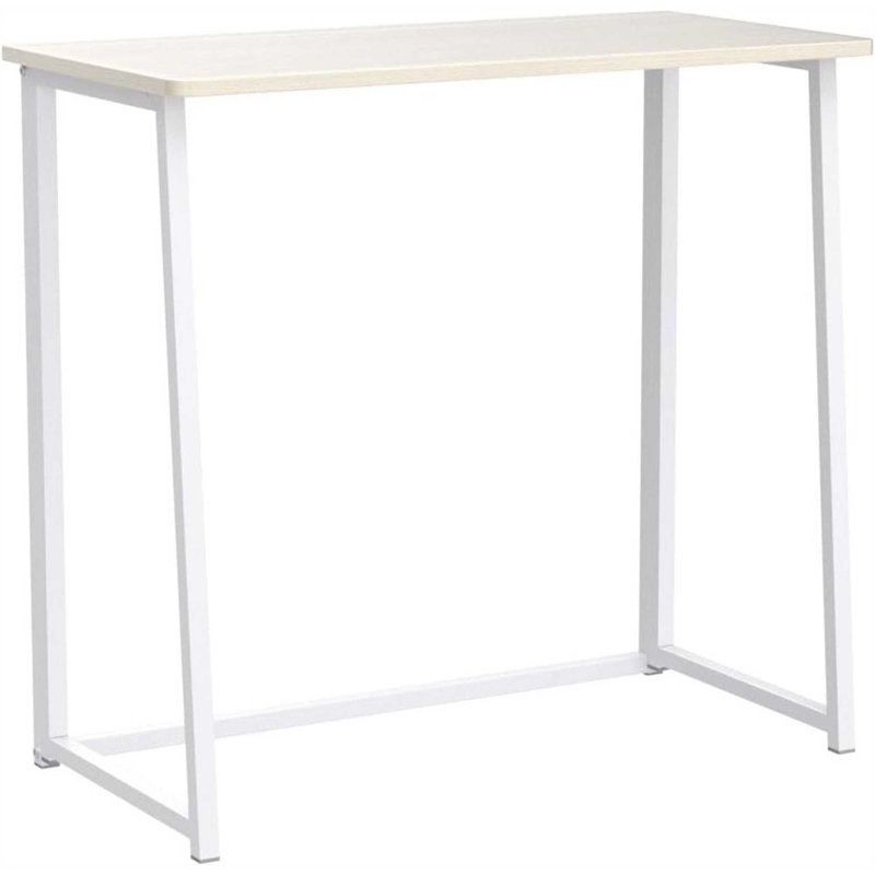 WOHOMO Folding Desk, Small Foldable Desk 31.5" for Small Spaces, Space Saving Computer Table Writing Workstation for Home Office, Easy Assembly, Oak
