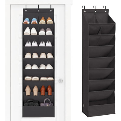 Over-the-door Shoe Organizer, Heavy-duty Hanging Shoe Rack With Large Deep Pockets, Closet Door Shoe Storage For Sneakers, Sandals & Accessories, Black, 1 Pack