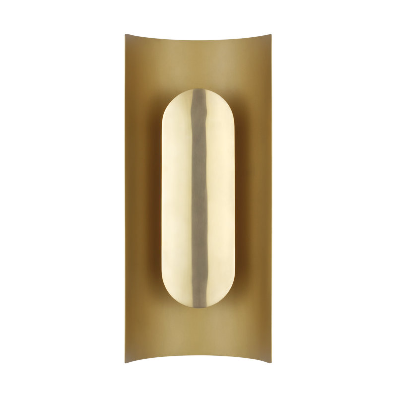 Peter Bristol Shielded 1-light Medium Wall Sconce in Bronze with Bronze Shade, Antique Brass