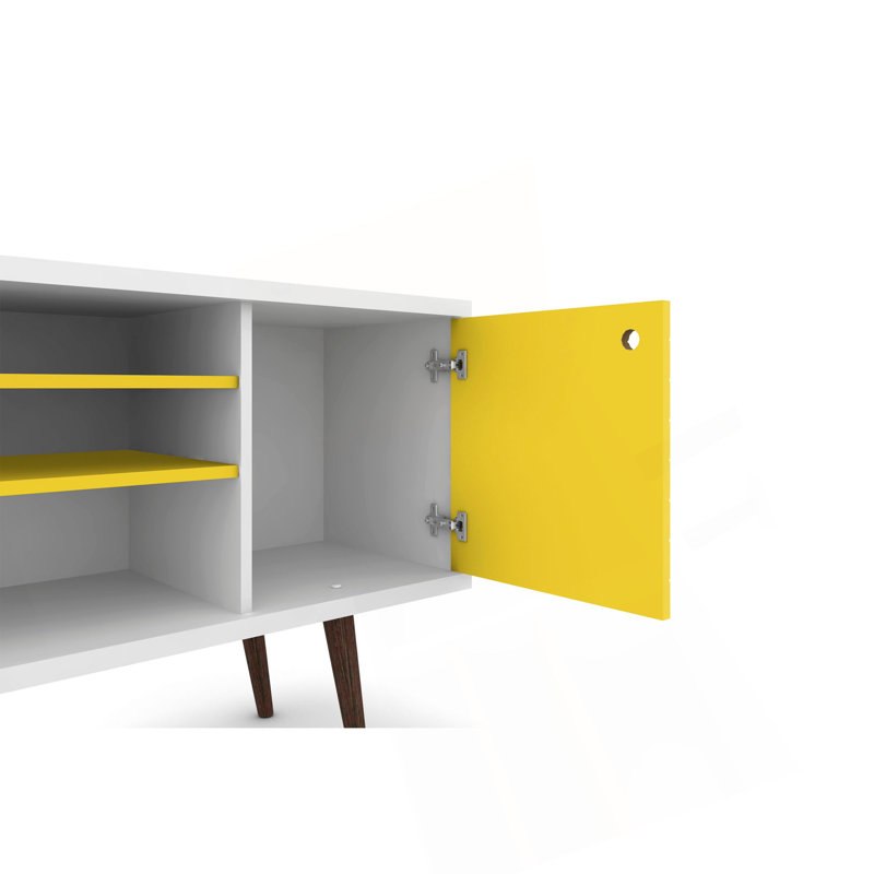 Meuble télé blanc et jaune, Jaune / Blanc