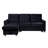 81.5"W Black Velvet Reversible Sleeper Sectional Sofa With Storage Chaise And Side Pocket-2069693115