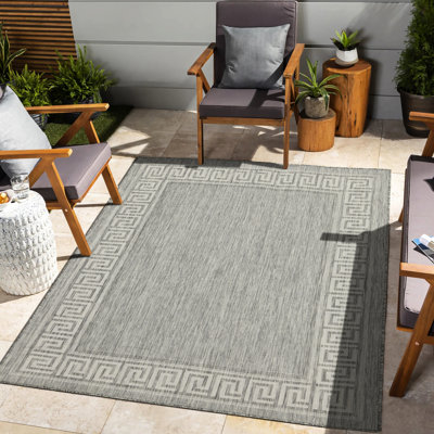 Argent 2 pi 7 po Tapis X 3 - Collection Sunshine Gchar2003, Polypropylène, teint, intérieur et extérieur, animal de compagnie intérieur / extérieur,