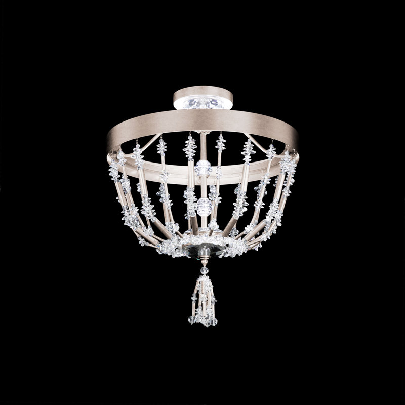 Bali LED Semi Flush Mount, Antique Silver