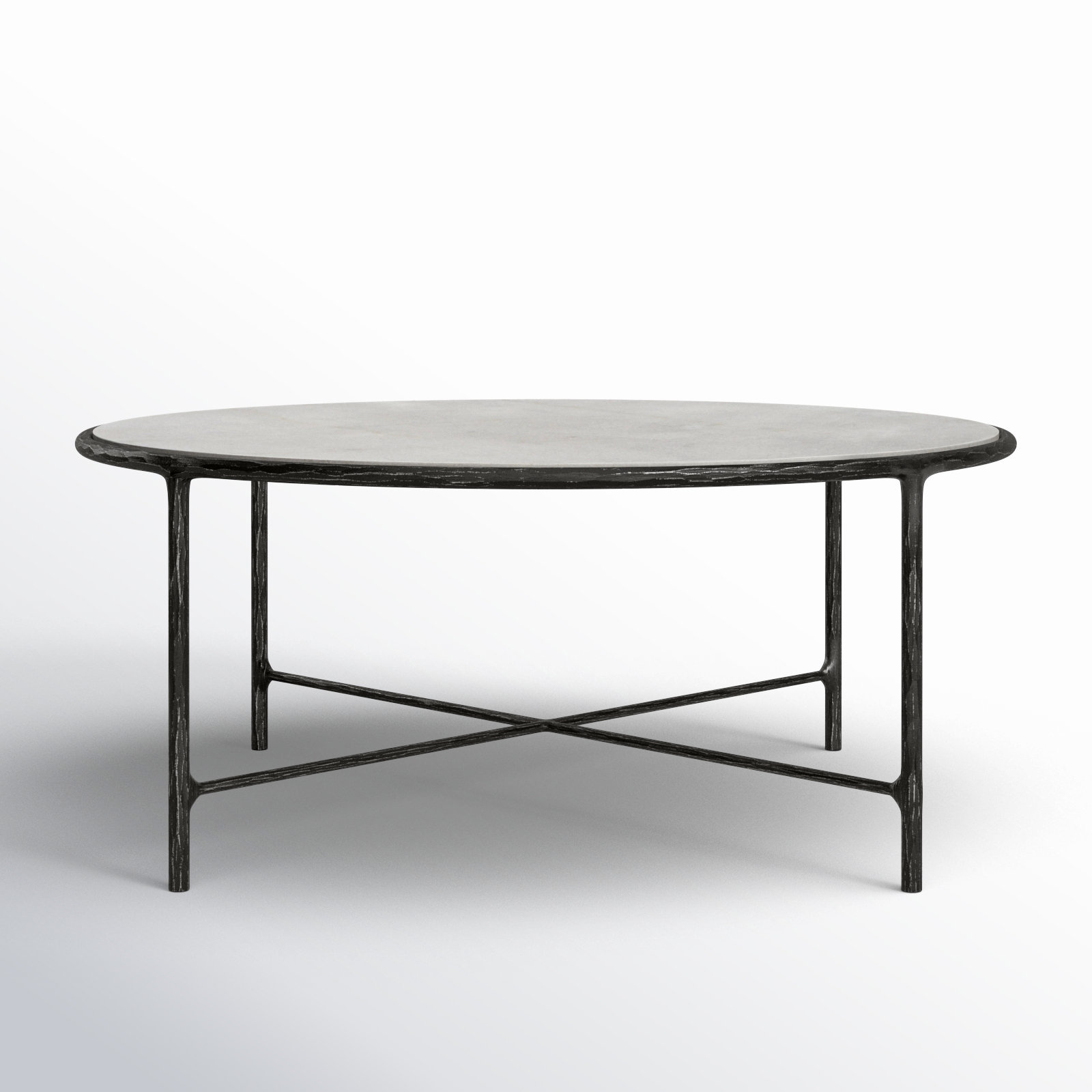 Evelynn 4 Legs Coffee Table, Marble, White Marble, Black