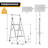 2 Step Ladder Folding Stool with Handgrip, Wide Platform Step, Non-Slip Feet, 330 lbs Load Capacity-1996086618