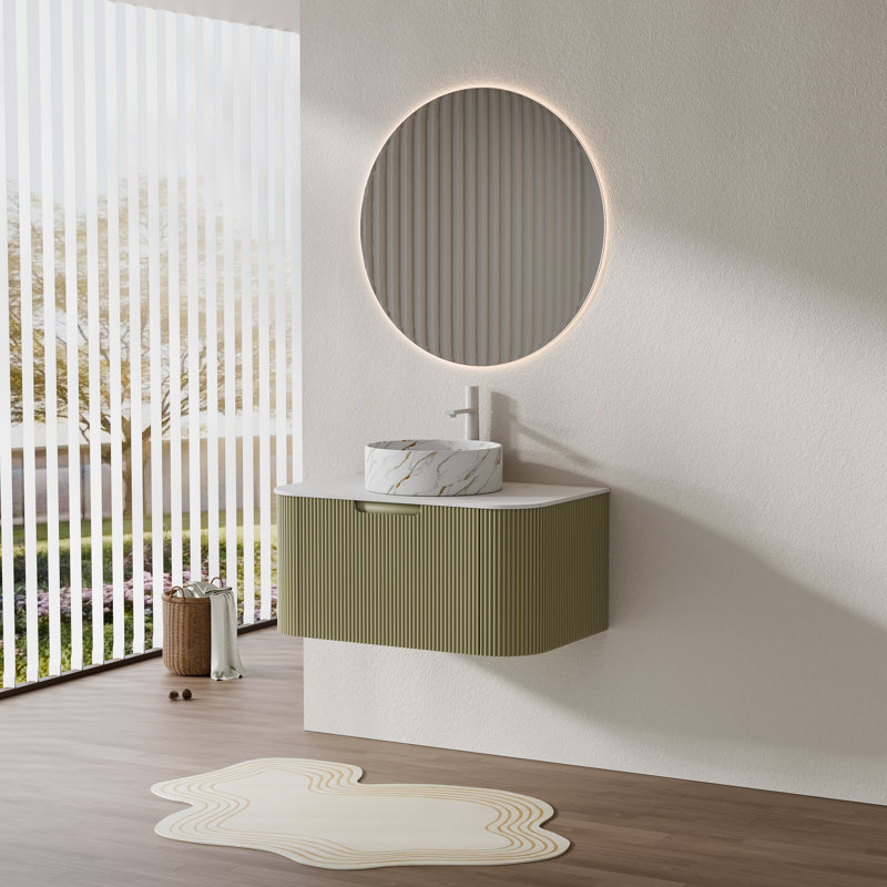 Ensemble de meuble-lavabo mural 24 po Echoe, Vert clair, 29.92"