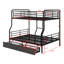 Lit superposé double au-dessus de grand lit double avec 2 tiroirs-990156248