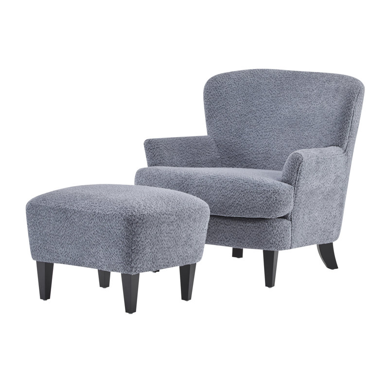 Kamiyla 33'' Wide Armchair and Ottoman, Dusty Blue, Yes