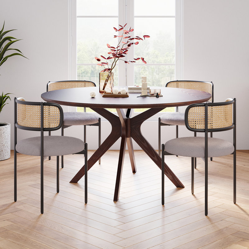 4 Person Round Dining Sets, Gray