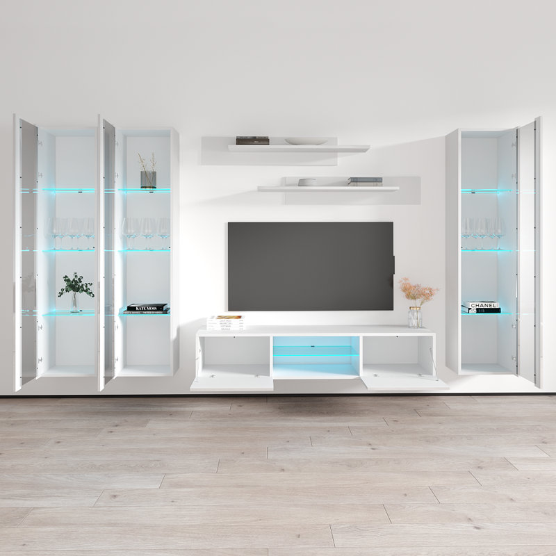 Meuble audio-vidéo flottant Fly, Blanc