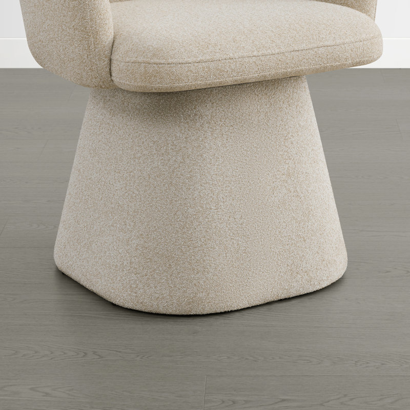 Fauteuil demi-tonneau pivotant à 360 ° Modern, Crème