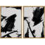 «Black Duotone Paint Stroke Landscape Abstract Shapes», 2 pièces sur toile-99016054-99016055