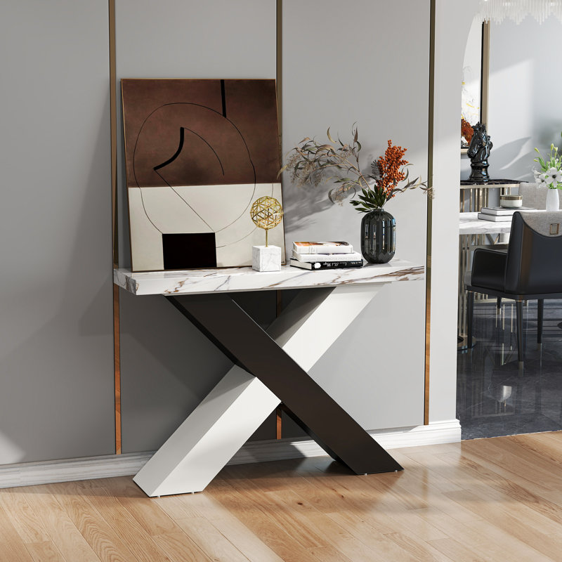 47.24" Console Table for Entryway, Modern Sofa Table for Hallway, Living Room, 33.5" H x 47.24" W x 13.8" D