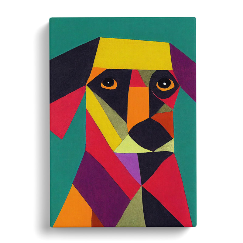 XC1022-1835X Dog In Abstract No.3 - Wrapped Canvas Print, 60cm H x 40cm W x 3cm D