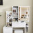 Modern Vanity Desk ,Featuring 3 Modes Of LED Lighting With Adjustable Brightness , With 4 Drawers And Multiple Open Storage Shelves, With A Hair Dryer Holder And Power Socket, A Dressing Chair.White-673206721
