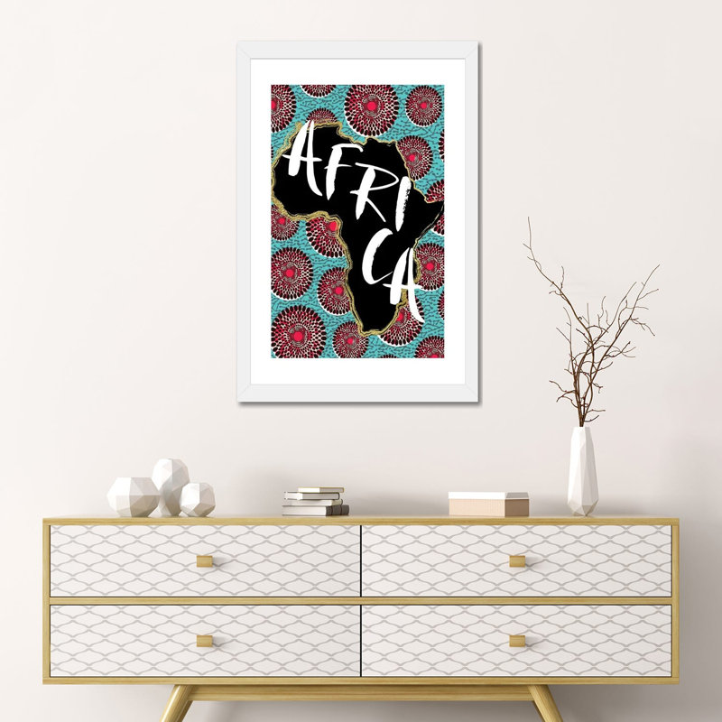 Carte afro X par Nikki chu-impression, H 24 po x l 16 po x P 1 po, Cadre blanc