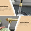 Robinet de cuisine commercial avec douchette rétractable, robinet d'évier de cuisine à poignée simple en acier inoxydable-128500605