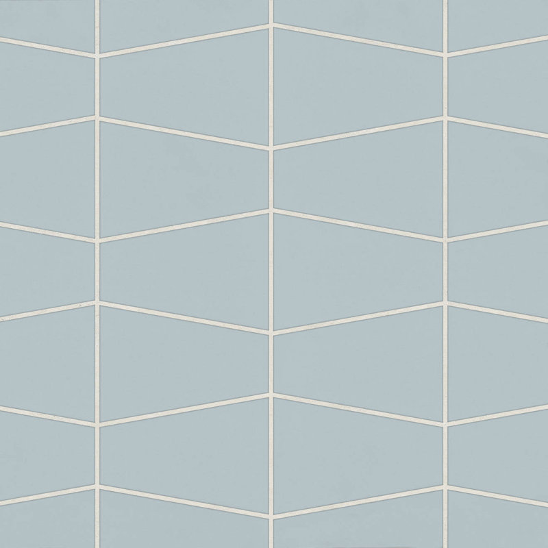 Mosaïque en porcelaine mate trapézoïdale Marin, Bleu brumeux