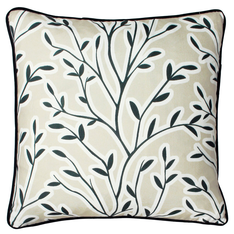 Floral Square Cushion, Cream