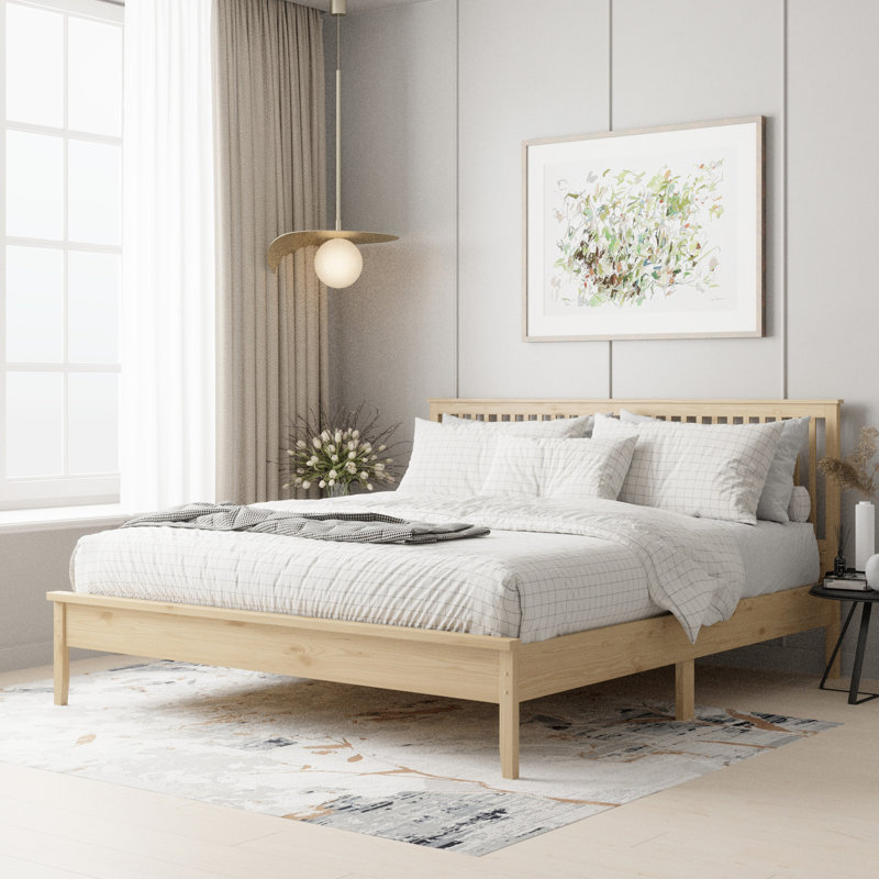 Scheller Solid Wood Platform Bed, Natural, King