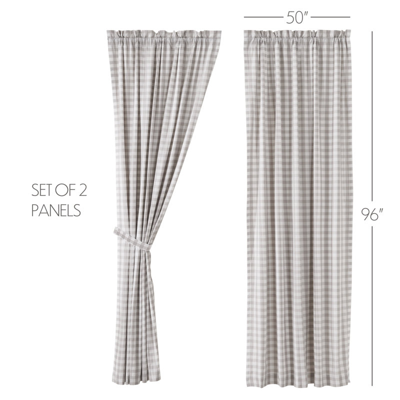 Paire de rideaux obscurcissant 100% coton Barryan, Gris cendré