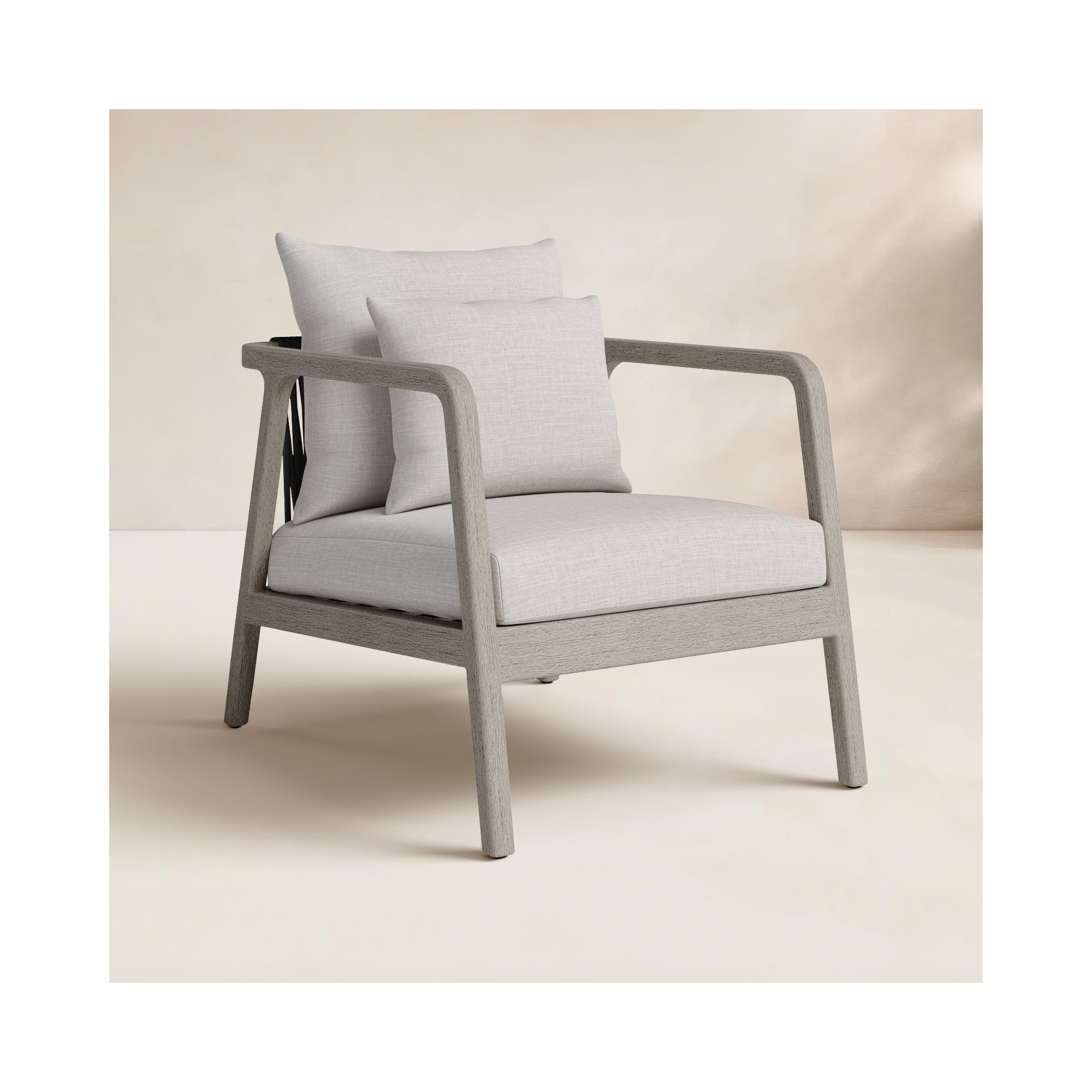 Layne Teak Outdoor Lounge Chair, Gray, Stone Gray