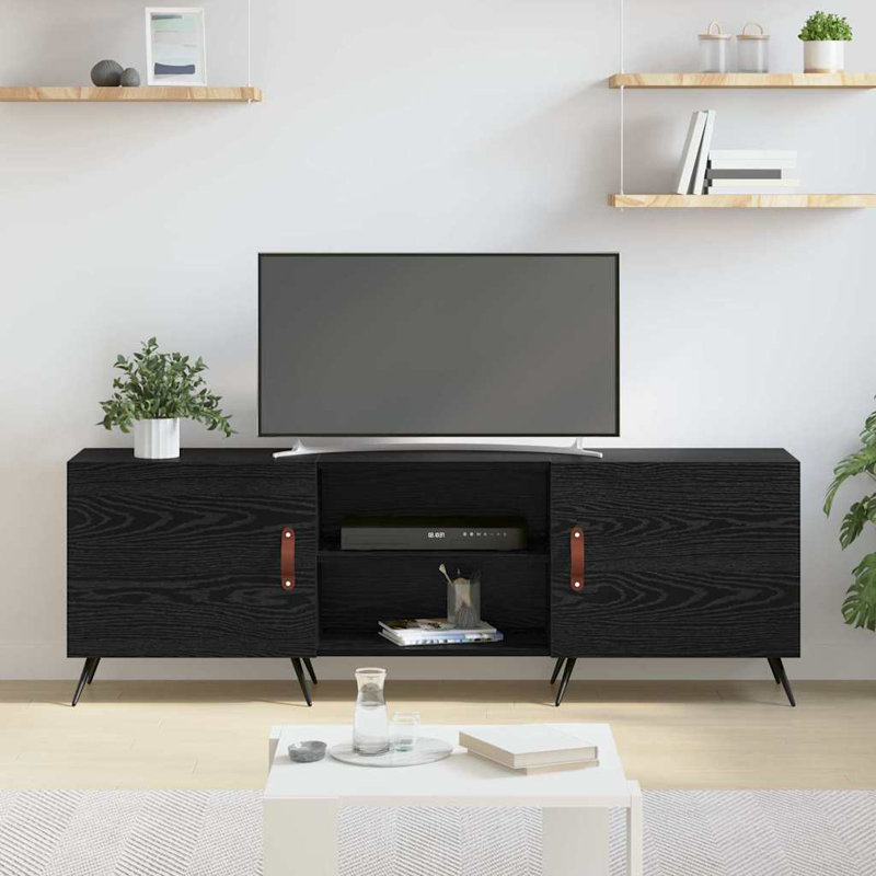 TV Cabinet 150 X 30 X 50 Cm Engineered Wood, Black Oak