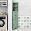 Armoire de coin de salle de bain triangulaire avec tablettes réglables, tiroirs triangulaires et rangement fermé-513216373