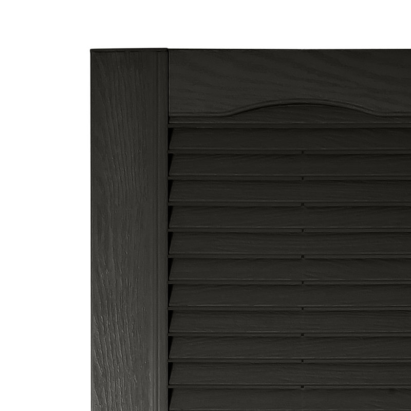 Volet à persiennes sur mesure avec dessus cathédrale, 16.25", Noir, 42"