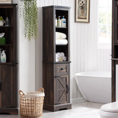 Taeron Oak Freestanding Linen Cabinet