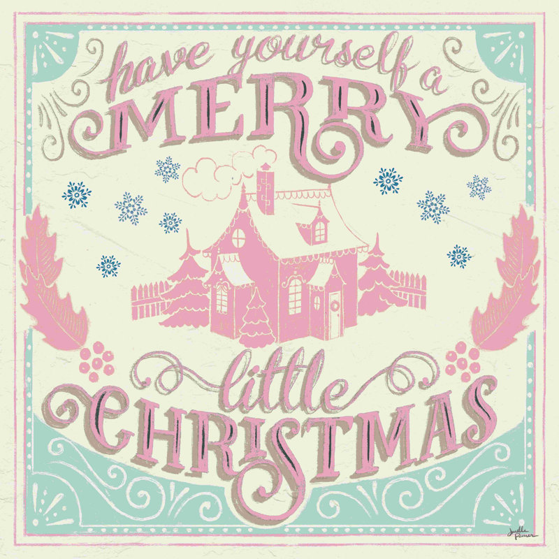 «Merry Little Christmas V Vintage» par Janelle Penner, art textuel sur toile tendue, H 30 po x l 30 po