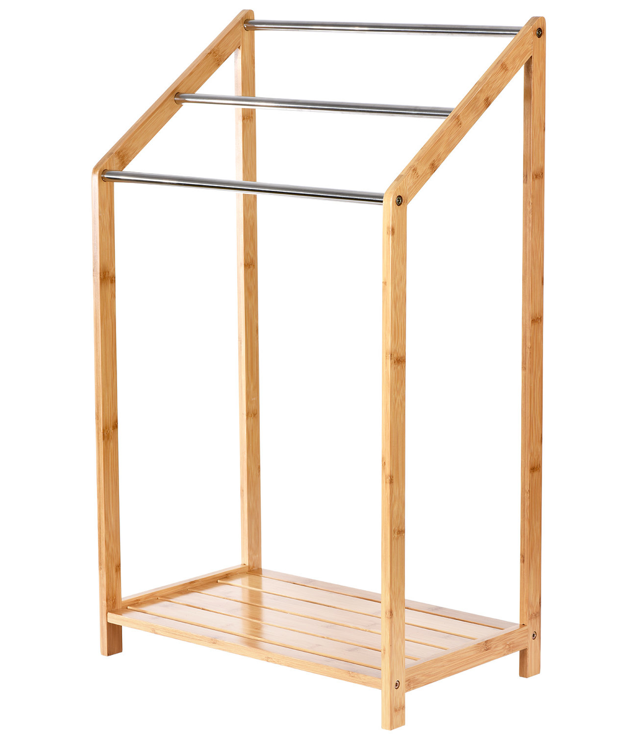 Wood standing towel discount rack