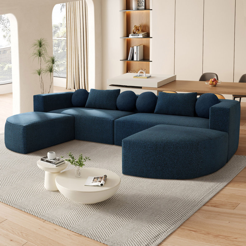 Canapé modulaire Arcle Boneless, Bleu