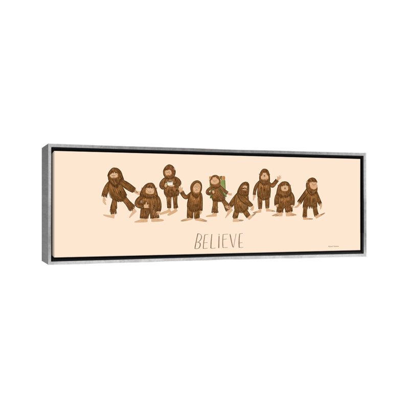 Believe - reproduction d'art murale - toile encadrée, 60" x 20", Framed Canvas, Silver