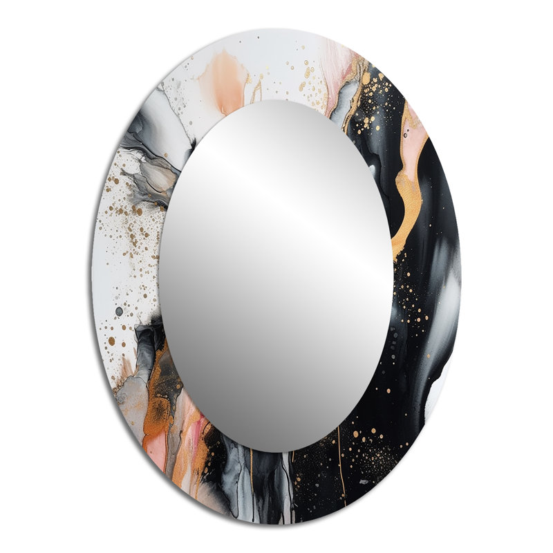 Miroir mural noir et or fluide, 40 po x 30 po