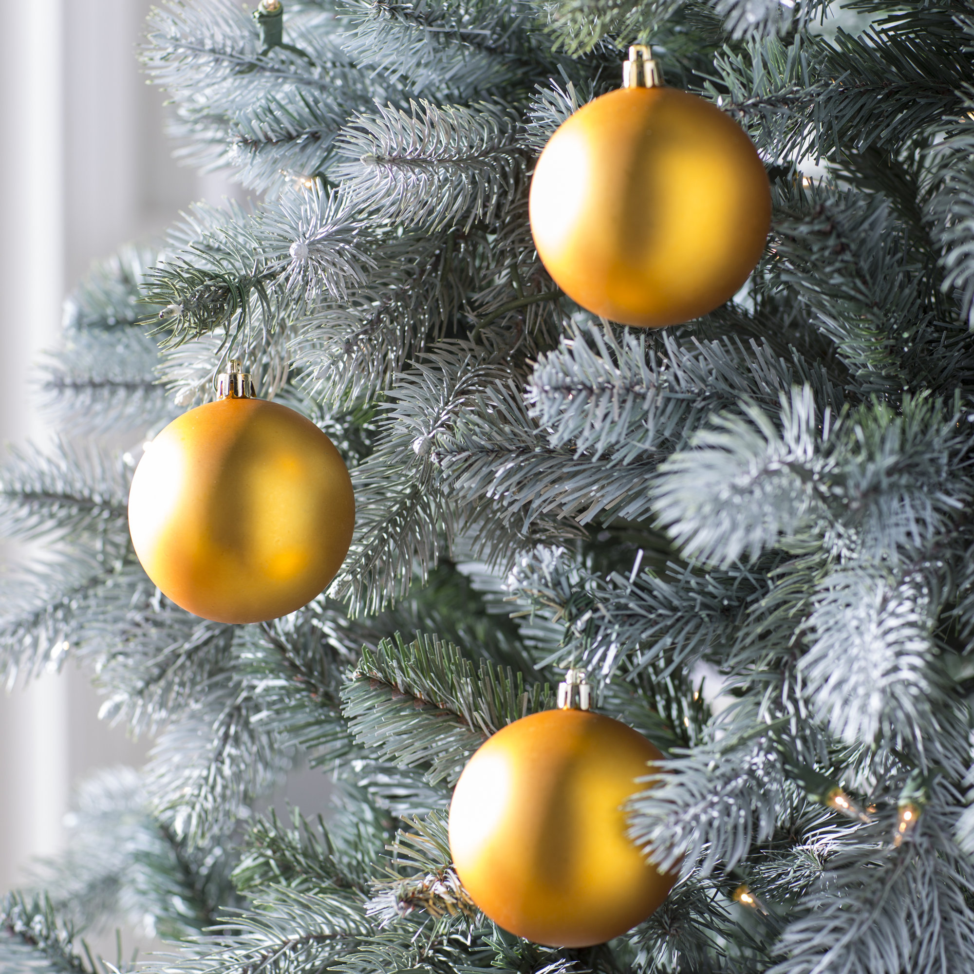 Holiday Décor Ball Ornament, 3" H x 3" W x 3" D, Antique Gold