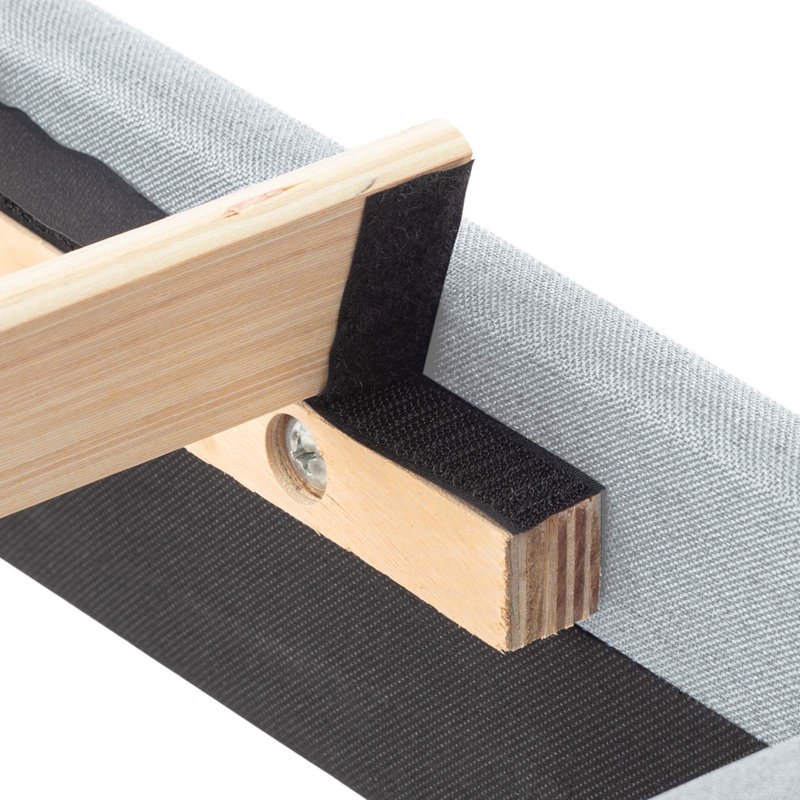 Base de lit tapissier grand format, Gris