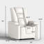 Fauteuil inclinable électrique de luxe en cuir végétalien de 34,7 po de largeur avec porte-gobelets et port de charge USB (ensemble de 8)