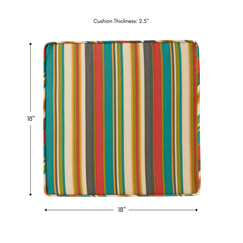 Outdoor Dining Chair Seat Pad, Sunset Stripe