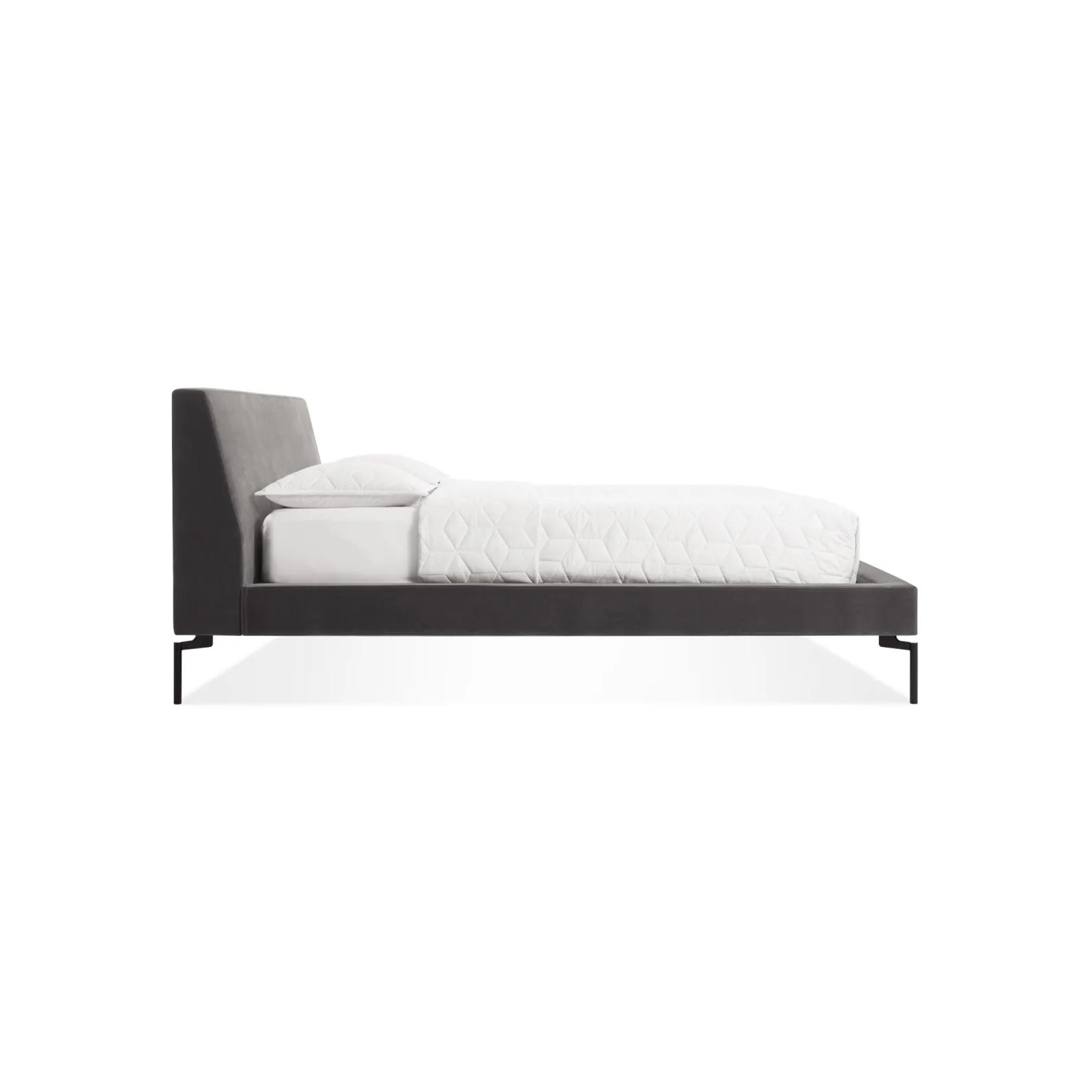 New Standard Upholstered Bed, Full, Storm Velvet/Black
