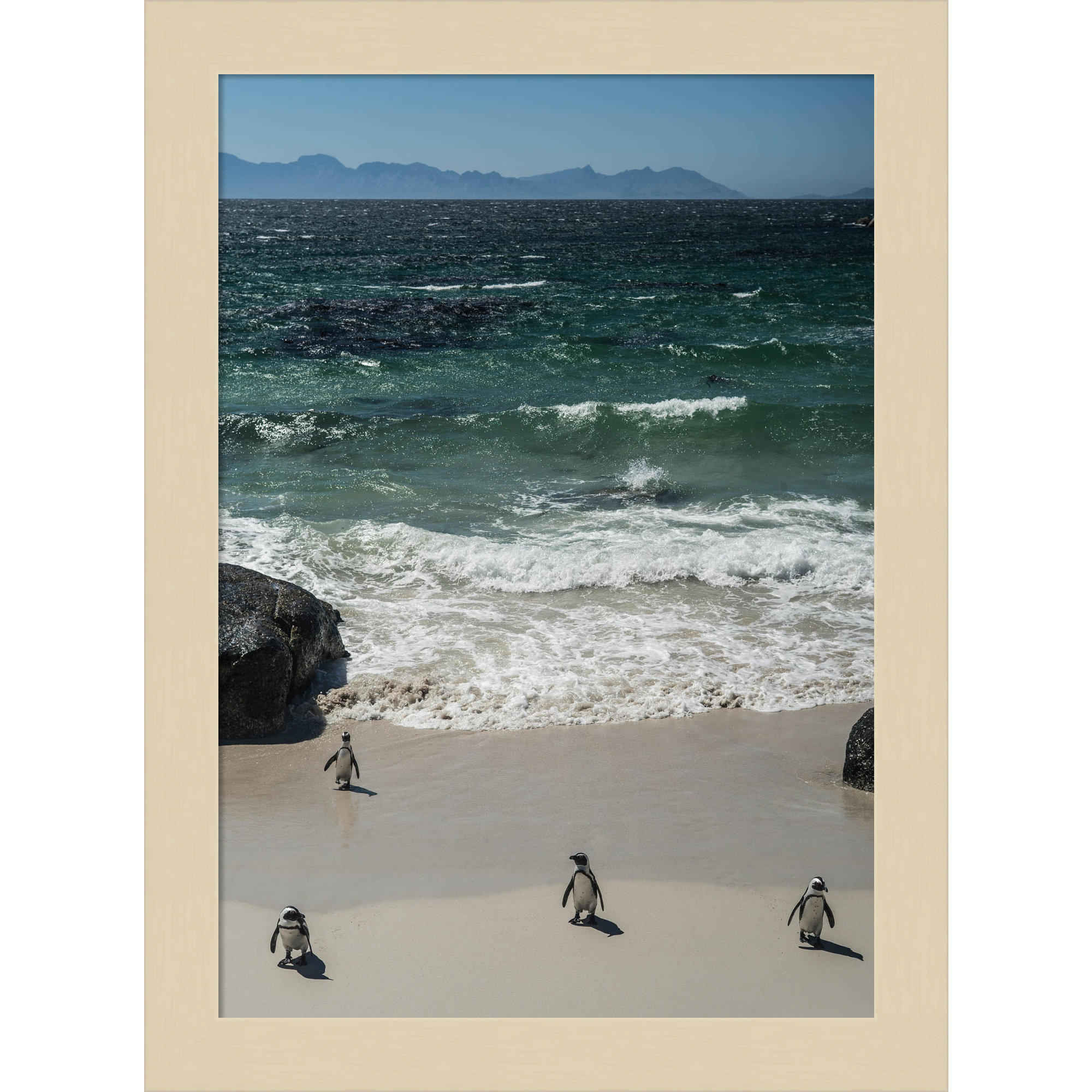 Coming In to the Beach by Shot by Clint Wood Framed Wall Art Print, Brown, 13" H x 10" W