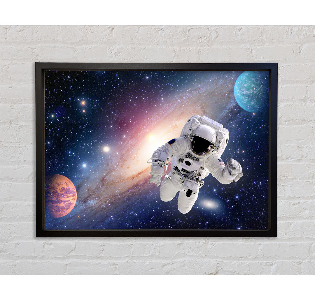 Spaceman In The Galaxy - Einzelbildrahmen Kunstdrucke auf Leinwand