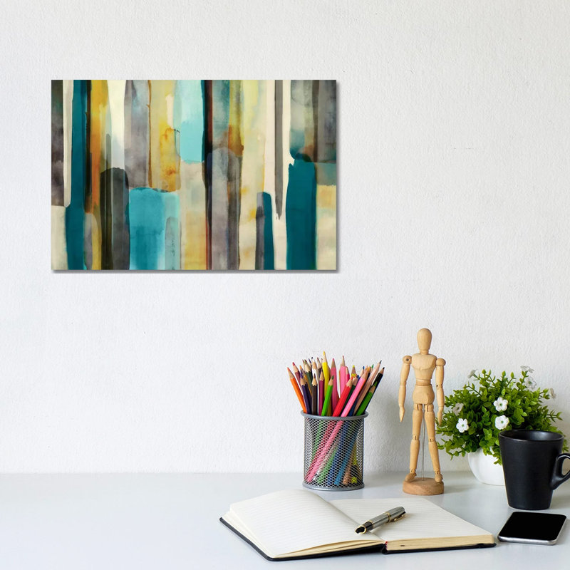 Woven In Teal by Edward Selkirk - Print on Canvas, 20.32 cm H x 30.48 cm W, No Frame