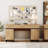 Aadam Home Office Furniture Set: 59" Executive Desk With Charging Station & Storage Cabinet + 72" Tall Bookcase With 6 Drawers, Modern Computer Desk & Library Shelf, Wood, Work Study-1778553690