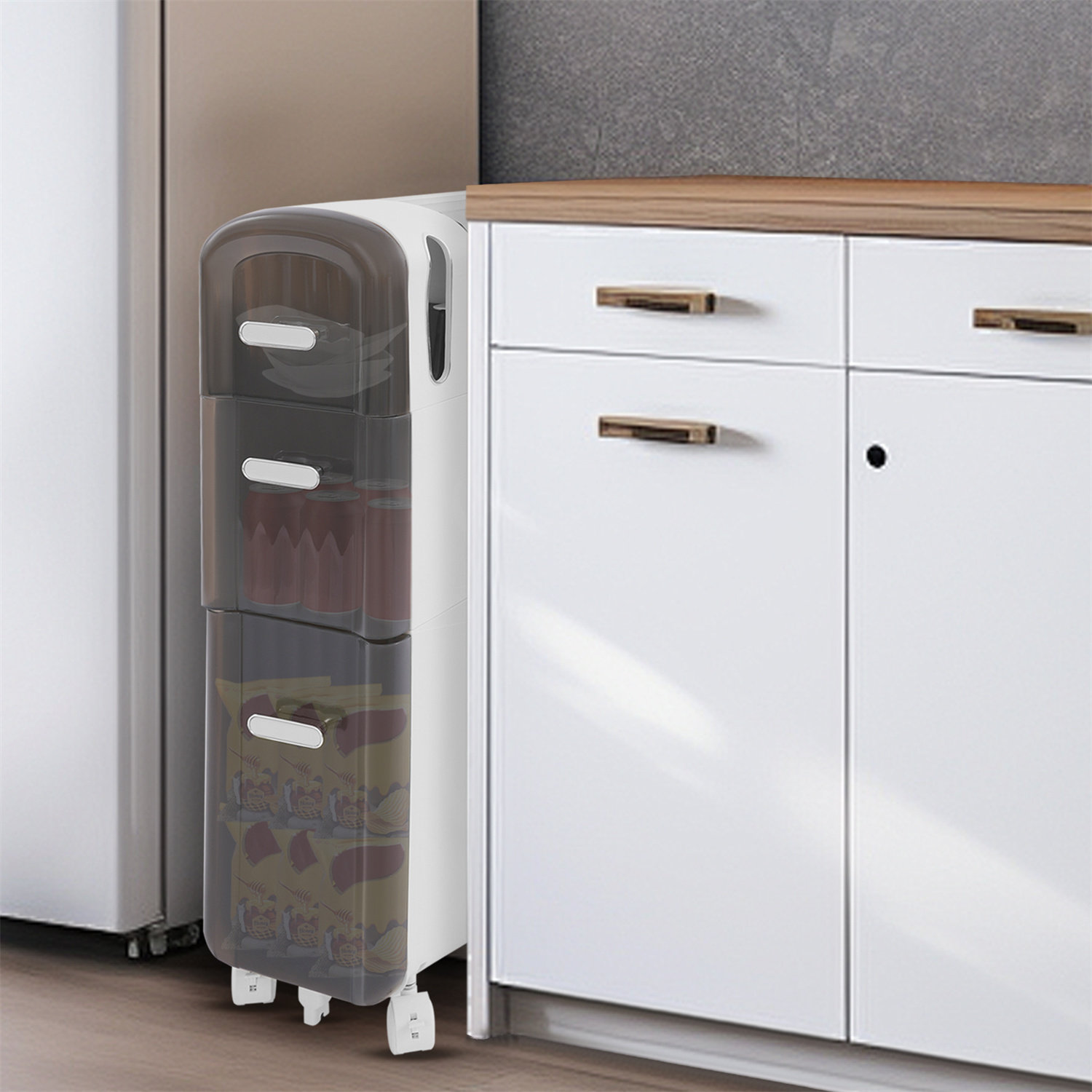 Petite Armoire De Rangement De Salle De Bain Blanche Avec Petits Tiroirs De Rangement En Plastique à 5 Niveaux, 17,8 Cm De Large, Chariot De Rangement
