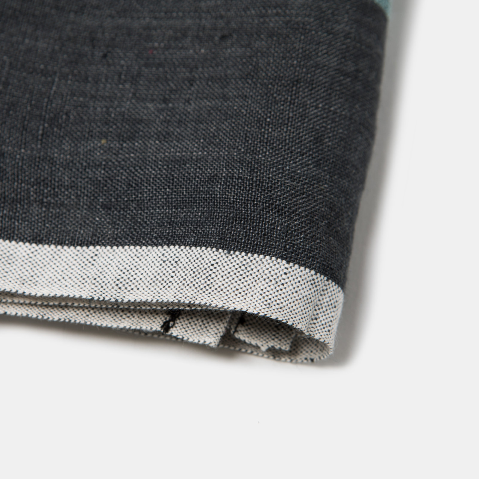 Stripe Tea Towel Kitchen Towel, Charcoal/Aqua