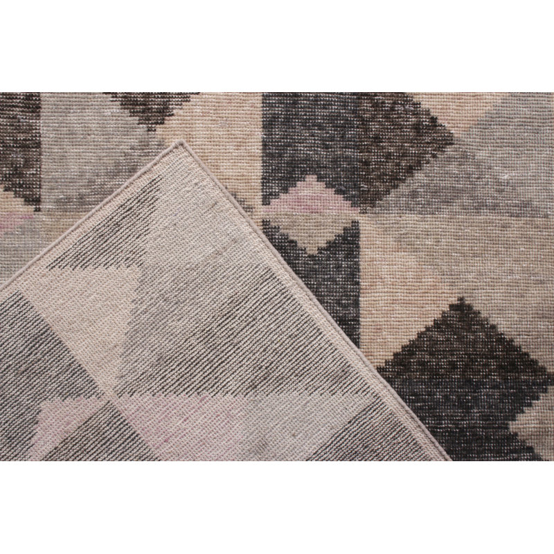 Distressed Homage Wool Geometric Area Rug, Rectangle 10' x 14'