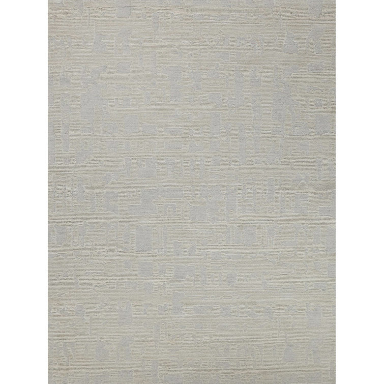 Exquisite Rugs Handmade Hand-Tufted New Zealand Wool On Canvas Silver/Ivory Area Rug