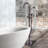 Freestanding Tub Faucet Floor Mount Bathtub Filler with Handheld Shower-50686041