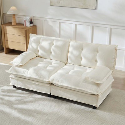 Modular Cloud Couch with Breathable Chenille Fabric